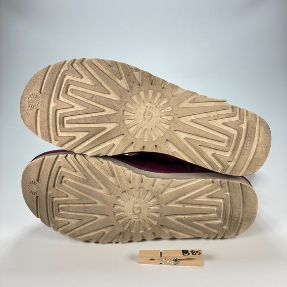 UGG Adoria Tehuano Purple Suede Back Lace Winter Ankle Boots Women's Size 11 - Picture 9 of 9